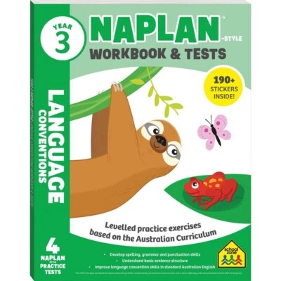 Year 3 NAPLAN-Style LANGUAGE CONVENTIONS Workbook & Tests + FREE POSTAGE NEW - Image 1 of 3