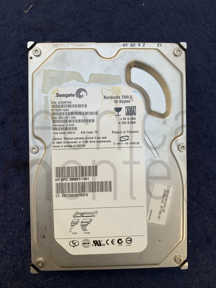 Seagate ST3808110AS 9BD131-020 Hard Disk 3,5" 80Gb SATA-II 8Mb 7200 Rpm FW 3.AHH - Immagine 1 di 1