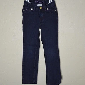 Levi's Jeans Girls 5 Slim Dark Blue Hearts 5-pocket Adjustable Waist - Picture 1 of 11