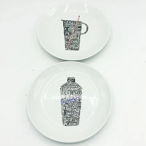 Set of 2 Crate & Barrel Appetizer Plate Martini Shaker Pitcher - Picture 1 of 4