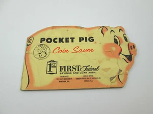 Vintage 1950s Pocket Pig Coin Saver Quarter Booklet Bank Advertising Florida - Picture 1 of 12