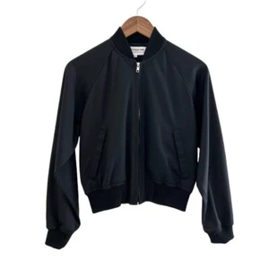 Fall 2017 Comme Des Garcons Girl Black Wool Crop Bomber Blouson Jacket Size Med - Picture 1 of 6