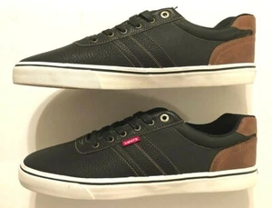 LEVI'S Comfort Men's Synthetic Upper Black Brown Sneaker Shoes Low Top 13 New - Picture 1 of 8