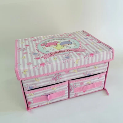 Little Twin Stars Anime Folding Container Case Storage Box Makeup Girl Y2K - Image 1 of 4