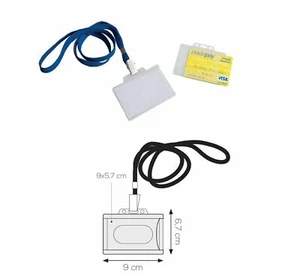 2 PZ Portabadge Riconoscimento Elettronico laccio collo e clip Ufficio Azienda - Bild 1 von 1