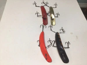 4 Vintage Helin T-61 Flatfish Crankbaits Fishing Lures Tackle Lot - Picture 1 of 4