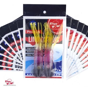 20pks 4.5" Pesca Ling Bacalao Plataforma Doble Bombilla Calamares Pez Roca Señuelo Negro Rojo Amarillo - Imagen 1 de 7