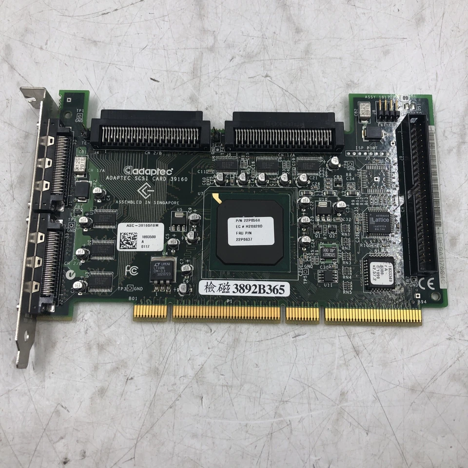Adaptec ASC-39160 SCSI Controller Card 68-Pin 50-pin. UNTESTED PARTS - Image 1 of 3