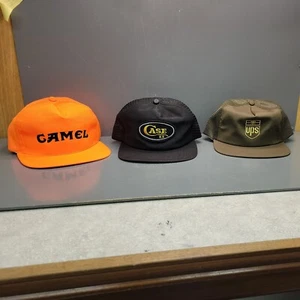 Lot- 3 Hats Baseball Caps Case XX CAMEL UPS United Parcel Service NEW OLD STOCK - Picture 1 of 23