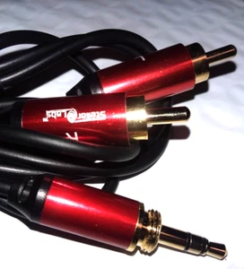3.5mm to 2 RCA Cable 1/8" Stereo Audio Male to Dual RCA Male Gold 3 ft. - Picture 1 of 1
