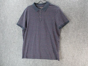 Camisa Michael Kors Para Hombre Grande Polo Negra Roja Geométrica Manga Corta Cuello Tejido - Imagen 1 de 8