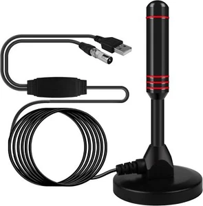 DVB T2 TV RECEIVER TERRESTRISCHE ANTENNE HD 30DBI INNEN UND AUSSEN USB VERSTÄRKE - Bild 1 von 15