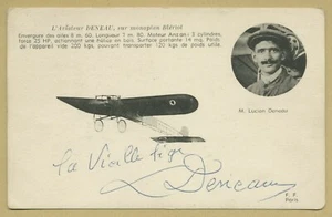 Lucien Deneau (1886-1971) - Aviateur français - Rare photo-carte signée - 10s - Picture 1 of 2
