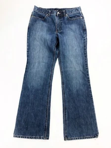 J. Crew Mid Rise Boot Flare Denim Blue Jeans Tag 8 Fit 31x30 10" Rise EUC - Picture 1 of 4