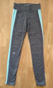 Womens XS UNDER ARMOUR Fitted Leggings! Compression Waistband! Pocket! Gray/Teal - Picture 1 of 4
