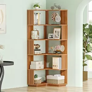 Tribesigns 6 Etagen Eck-Bücherregal, 165cm hohes industrielles Eckregal - Bild 1 von 9