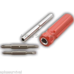 6 en 1 Función Destornillador Cabeza Plana Philips Caja Driver Camping Kits de Supervivencia - Imagen 1 de 1