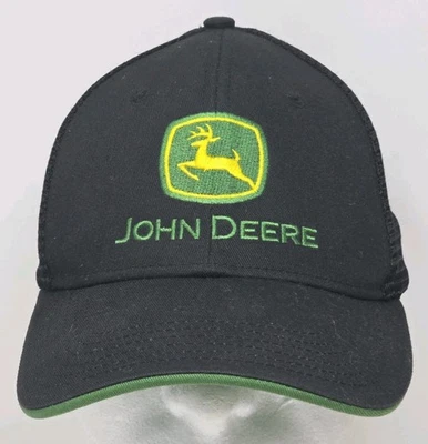 Gorra de camionero negra con licencia John Deere logotipo verde malla negra gorra snapback tractor Foto 1 de 4