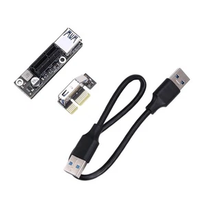 PCI-E 1X to 1X Riser Extender USB 3.0 Cable Working for Motherboard PCI-E9170 - Photo 1/7