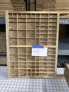 Vintage unbeschriftet HOLZ DRUCKER ABLAGE BUCHDRUCK TYPE TRAY SHADOW BOX 21X16” D-4 - Bild 1 von 12