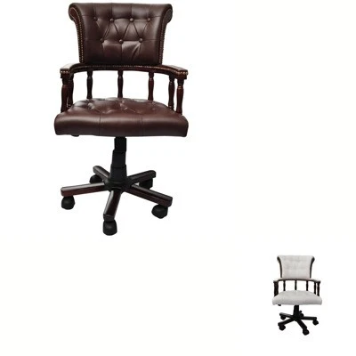 Swivel Office Chair Seating Seat Sitting Chair Furniture Brown/White vidaXL - image 1 of 2