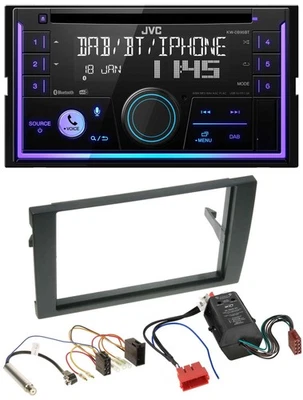 JVC MP3 USB 2DIN DAB Bluetooth CD Autoradio für Audi A4 B6 B7 00-08 Bose Aktivsy - Bild 1 von 4