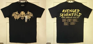 Camiseta negra Avenged Sevenfold para hombre mediana gira 2023 doble cara - Imagen 1 de 8