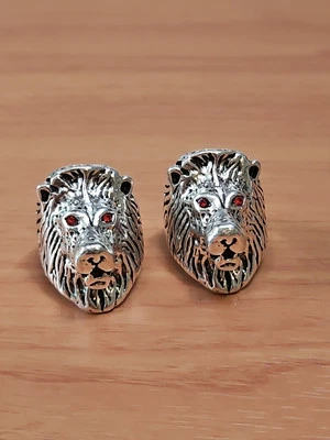 Swt Of 2 Size 11 Lion Biker Rings - Image 1 of 3