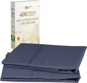 Fundas blandas para almohadas Queen/Estándar, 100% algodón satén, frescas y suaves - Imagen 1 de 12