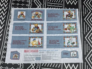 Panel de tela de algodón Daisy Kingdom "Blue Jean Teddy Soft Book" de colección raro nuevo - Imagen 1 de 6