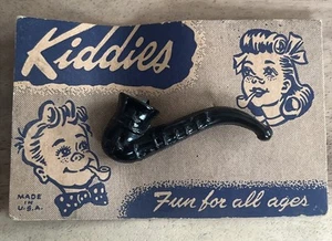 💥💥 Vintage "Kiddies" Plastic Toy Child's Smoking Black Pipe Original NOS - Picture 1 of 8