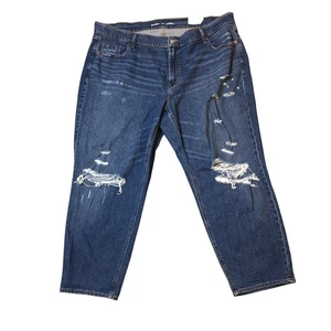 NWT Old Navy Mid-rise Boyfriend Blue Distress Size 20  - Picture 1 of 8