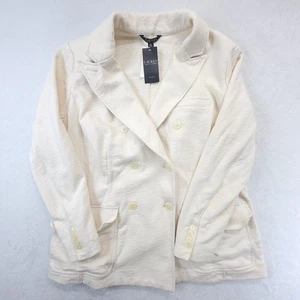 Lauren Ralph Lauren Womens Cotton Cream Double Breasted Blazer Size 2X/TTG NWT - Picture 1 of 10