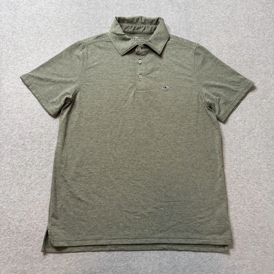 Vineyard Vines On The Go Sankaty Polo Shirt Boys Large Green Athleisure Golf - Image 1 of 4