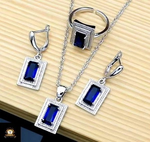 💙💎 Saphirzauber – Zeitloses Schmuckset aus 925er Silber 💎💙 - Bild 1 von 4