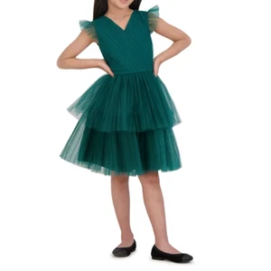 Vestido plisado verde azulado Wonder Nation para niñas nuevo con etiquetas - Imagen 1 de 7