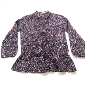 Tory Burch 6 Loop Tie Silk Blend Pullover Top Blouse All Over Print PLS READ - Picture 1 of 18