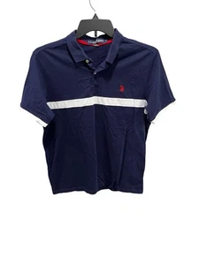 U.S. Polo ASSN. Men's Large Polo Thin Chest Stripe Short Sleeve Cuff Knit Shirt - Picture 1 of 5