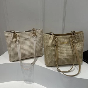 Handmade Braid Straw Bag Woven Shoulder Bag Cute Handbags for Summer Beach - Picture 1 of 14