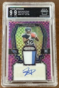 TYJAE SPEARS 2023 PANINI PRIZM RC PATCH AUTO PURPLE POWER /49 ARENA CLUB 9 READ - Picture 1 of 6