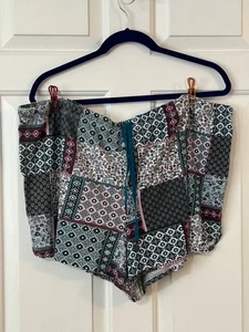 Women's Secret Treasures 3X (22-24W) Sleepware Drawstring Shorts Patchwork - Picture 1 of 8