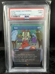 Magic The Gathering Bob Esponja 2025 Magic The Gathering Secret Lair Daze #1934 ¡¡PSA 9!!! - Imagen 1 de 2