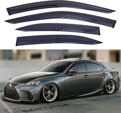  PARA 2014-2020 LEXUS IS250 IS300 IS350 TAZA ESTILO 3D ONDULADO VENTANA VISERA PROTECTOR DE LLUVIA Foto 1 de 4