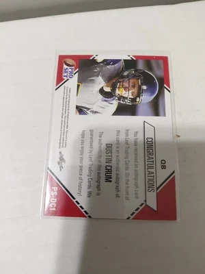 2021 Leaf Pro Set College Auto Dustin Crum #PS-DC1 Auto - Image 1 of 2