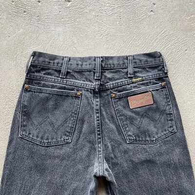 Calça jeans vintage Wrangler masculina 28x34 preta 936 fina trabalho ocidental cowboy - Imagem 1 de 4