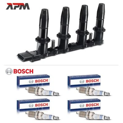 ZÜNDSPULE + 4x BOSCH 0242229699 ZÜNDKERZEN FÜR ALFA ROMEO FIAT OPEL ASTRA MERIVA - Bild 1 von 4