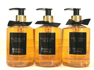 3 VICTORIA'S SECRET TROPICAL CITRUS FRAGRANT HAND & BODY CLEANSING GEL 10 FL OZ - Picture 1 of 7