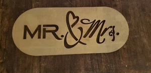 Mr.& Mrs. Plague wood 14in X 6in - Picture 1 of 9
