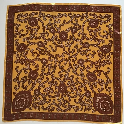A Gold 27 Inch Square Satin Ladies Scarf - Image 1 of 4
