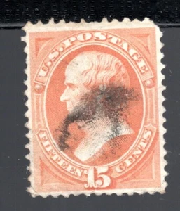 USA #152 1870 15 Cent Webster Used Fine Bright Orange SCV $220 - Picture 1 of 2